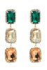 Load image into Gallery viewer, Green Rhinestone Beaded Party Earrings