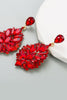 Load image into Gallery viewer, Red Rhinestone Prom Earrings