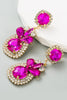 Load image into Gallery viewer, Fuchsia Rhinestones Beaded Earrings