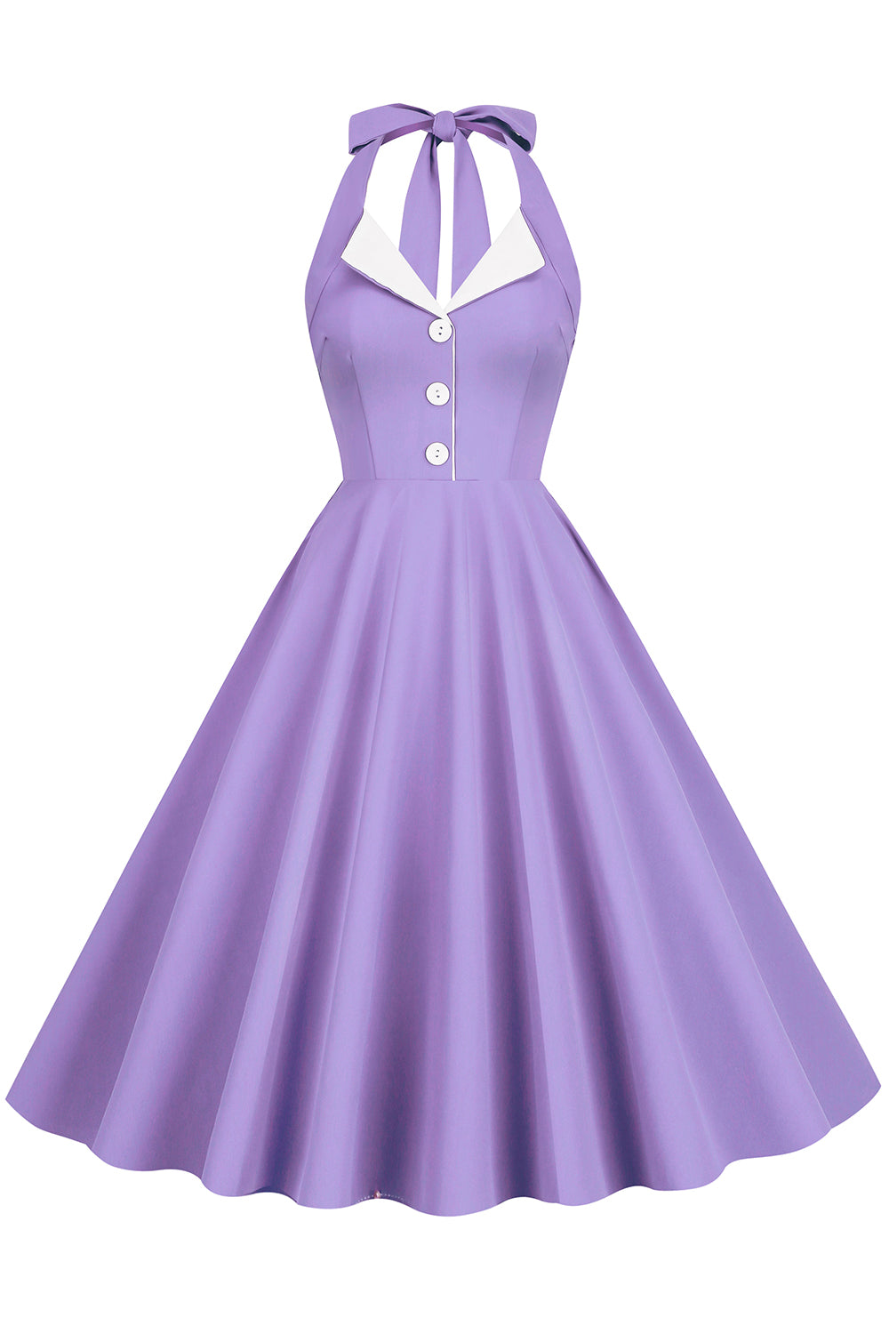 purple fifties dress BABEYOND Vintage Purple Gingham Swing Dress, 1950s Dress, Wisteria / White, 2XL