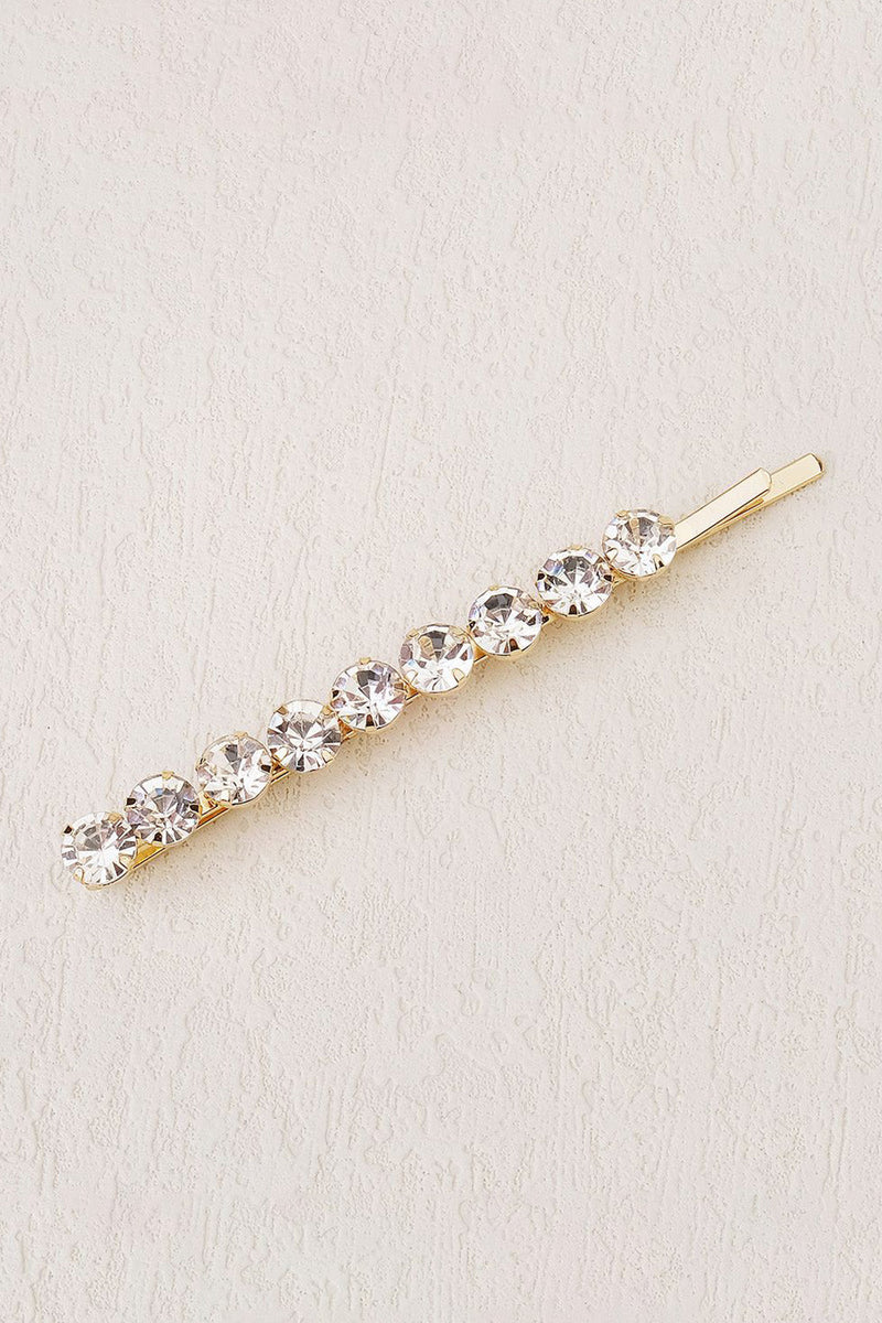 Load image into Gallery viewer, Golden Rhinestones Hair Clip