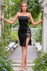 Load image into Gallery viewer, Strapless Black Cocktail Dress with Lace
