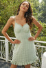 Load image into Gallery viewer, A Line Spaghetti Straps Light Green Graduation Dress