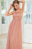 Load image into Gallery viewer, Blush Halter A Line Prom Dress
