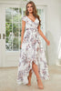 Load image into Gallery viewer, White Floral Printed High-low Summer Casual Dress