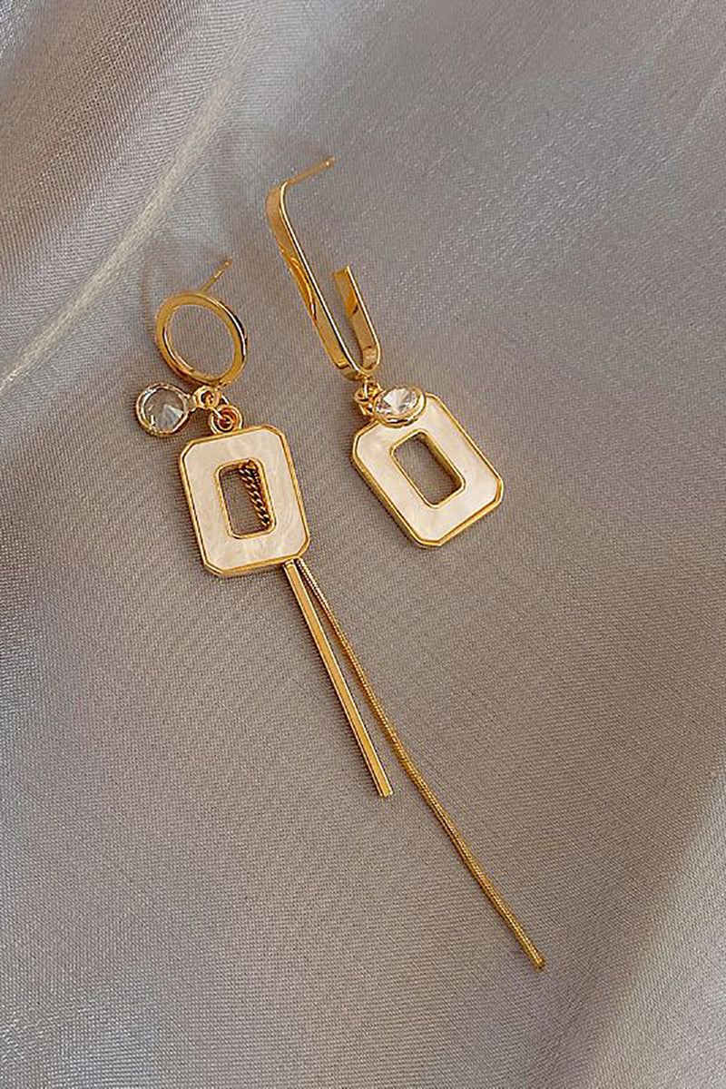 Load image into Gallery viewer, Golden Asymmetrical Tassel Long Earrings