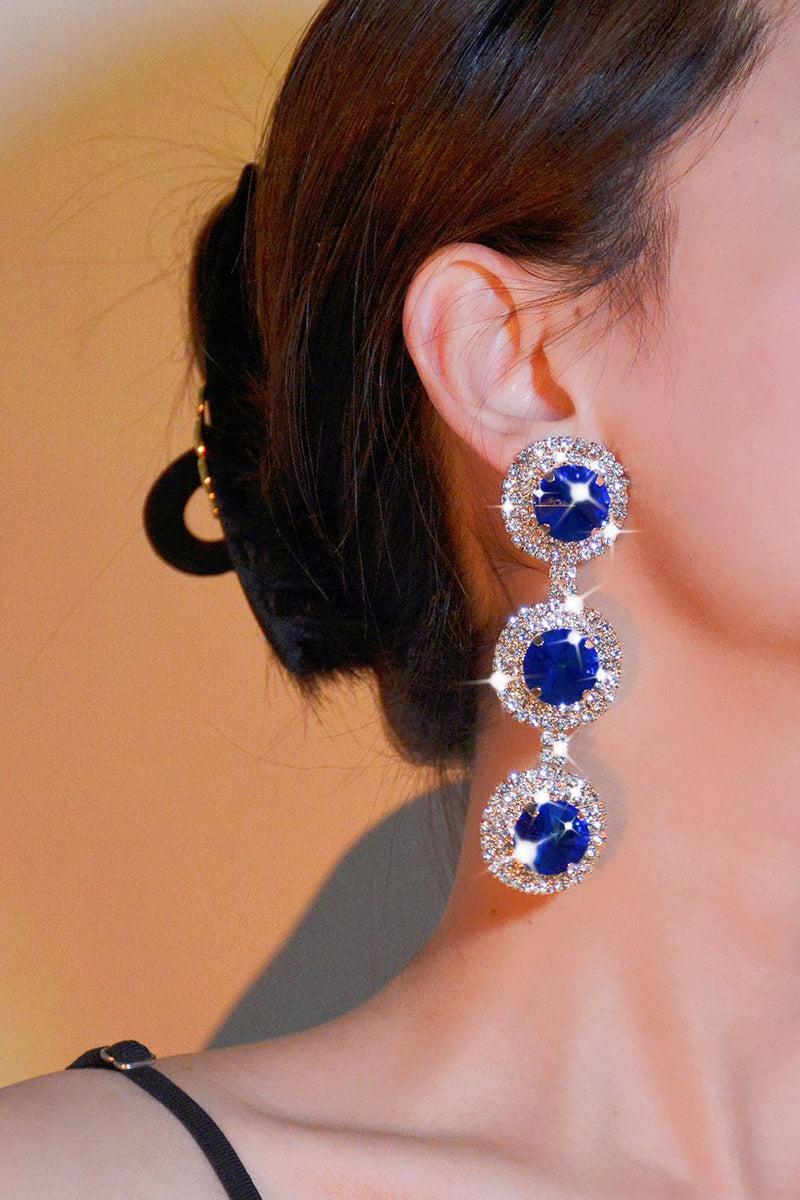 Load image into Gallery viewer, Multi-Layered Round Rhinestones Earrings