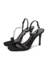 Load image into Gallery viewer, Square Toe Stiletto Black High Heels with Beading