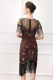 Black Sequins Bodycon 1920s Dress with Fringes