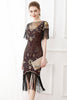 Load image into Gallery viewer, Black Sequins Bodycon 1920s Dress with Fringes