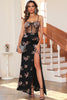 Load image into Gallery viewer, Dark Green Glitter Long Prom Dress with Slit