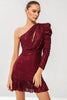 Load image into Gallery viewer, One Shoulder Sparkly Red Short Homecoming Dress