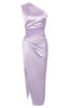 Load image into Gallery viewer, One Shoulder Lilac Sheath Sleeveless Cocktail Dress