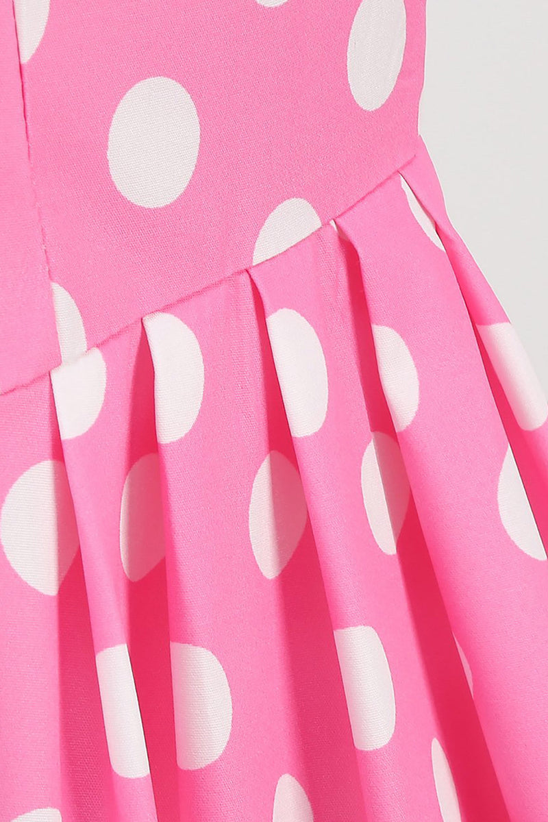 Load image into Gallery viewer, Polka Dots Pink Sleeveless 1950s Dress