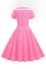 Load image into Gallery viewer, Pink Polka Dots V-Neck Short Sleeves 1950s Dress