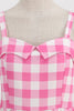 Load image into Gallery viewer, Plaid Pink Spaghetti Straps A Line 1950s Dress