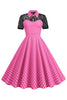 Load image into Gallery viewer, Polka Dots Pink Peter Pan Vintage Dress With Lace