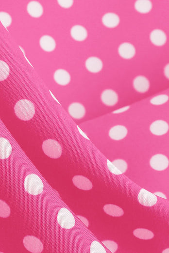 Polka Dots Pink Peter Pan Vintage Dress With Lace