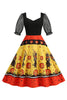 Load image into Gallery viewer, Black A Line Halloween Printed Vintage Dress