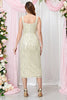 Load image into Gallery viewer, Sequined Apricot Sheath Sleeveless Party Dress With Slit