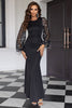Load image into Gallery viewer, Dark Green Sequins Sheath Long Sleeves Prom Dress