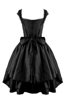 Halloween Black Vintage Dress with Lace