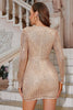 Load image into Gallery viewer, Sparkly Long Sleeves Tight Cocktail Dress with Sequins