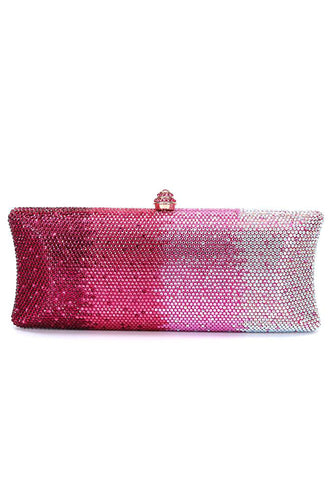 Pink Ombre Saprkly Sequin Evening Clutch Bag