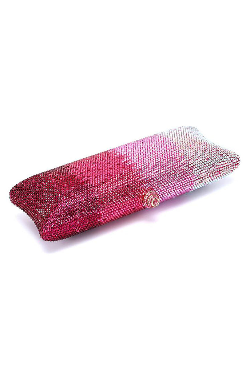 Load image into Gallery viewer, Pink Ombre Saprkly Sequin Evening Clutch Bag