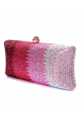 Pink Ombre Saprkly Sequin Evening Clutch Bag