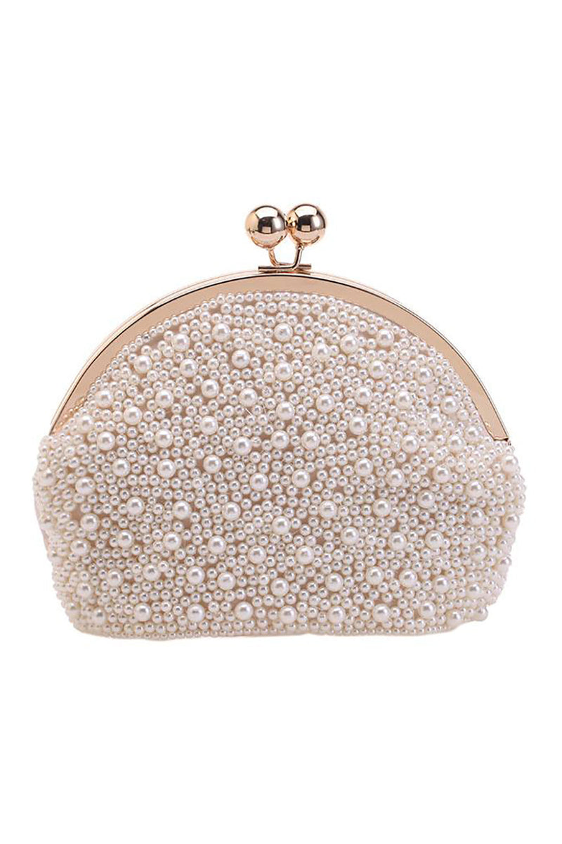 Load image into Gallery viewer, White Pearls Evening Party Handbag