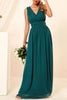 Load image into Gallery viewer, Apricot A-line V-neck Chiffon Floor Length Bridesmaid Dress