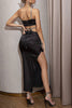 Load image into Gallery viewer, One Shoulder Black Holiday Party Dress with Hollow-out
