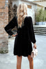 Load image into Gallery viewer, Black Velvet A line Holiday Party Dress with Pleated