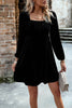 Load image into Gallery viewer, Black Velvet A line Holiday Party Dress with Pleated