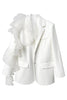 Load image into Gallery viewer, White Notched Lapel Two Buttons Women Party Blazer with Flower