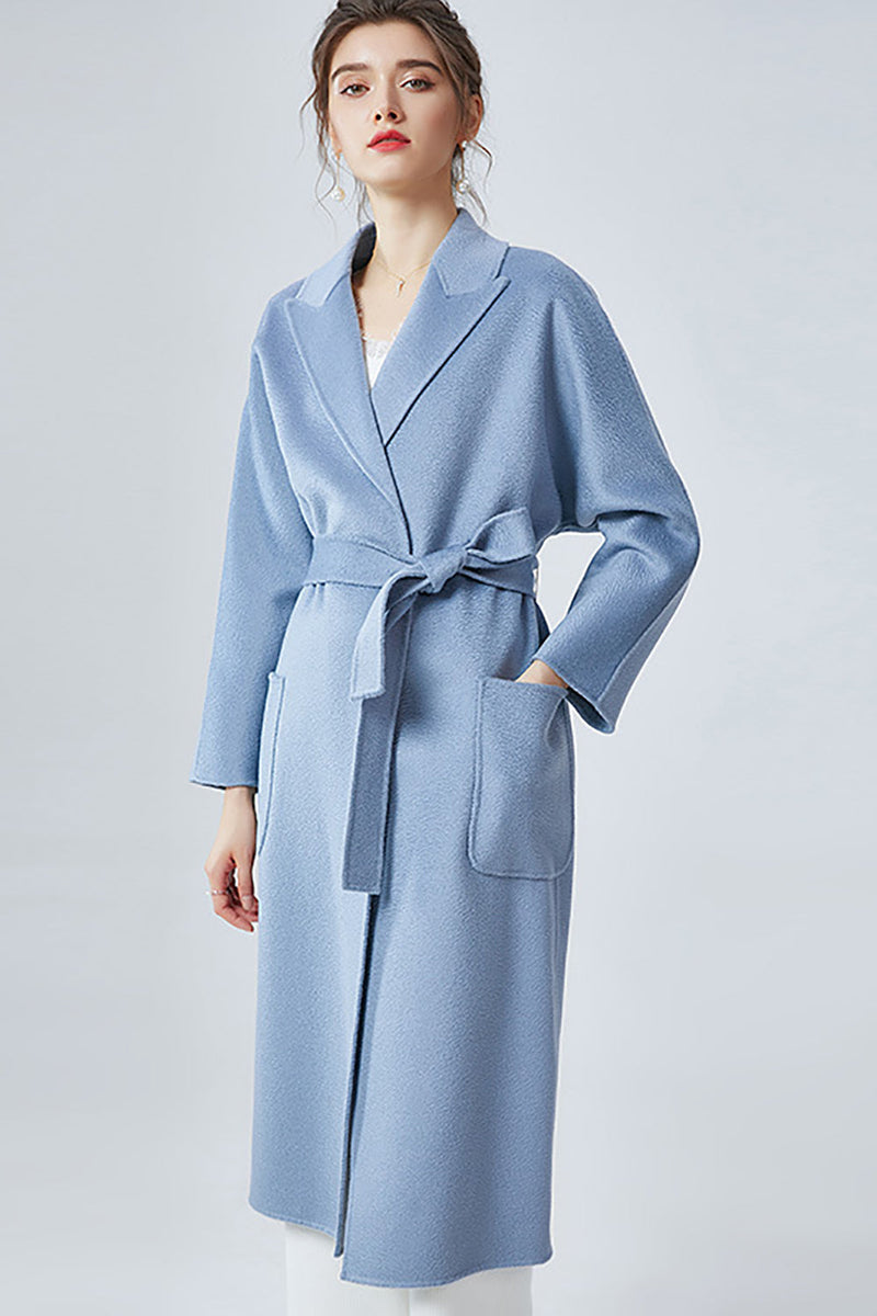 Load image into Gallery viewer, Camel Notched Lapel Cashmere Coat with Belt