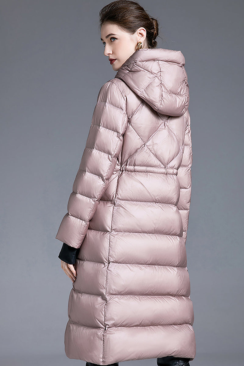 Load image into Gallery viewer, Pink Long Sleeves Winter Down Jacket with Pockets