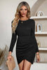 Load image into Gallery viewer, Apricot Long Sleeve Ruched Short Party Dress