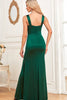 Load image into Gallery viewer, Dark Green Satin Formal Dress with Slit