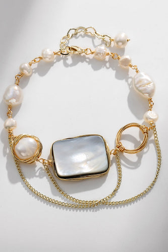 White Exquisite Natural Freshwater Pearls Bracelet