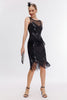 Load image into Gallery viewer, Sparkly Champagne Sequins Fringed 1920s Gatsby Dress