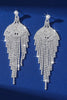 Load image into Gallery viewer, Glitter Silver Tassel Rhinestone Dangle Earrings