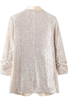 Sparkly Champagne Sequin Prom Party Blazer For Women