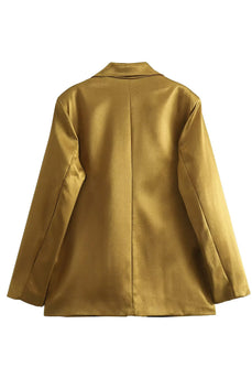 Golden Long Sleeves Women Blazer
