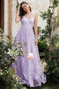 Load image into Gallery viewer, Lilac Spaghetti Straps A Line Lace Prom Dress