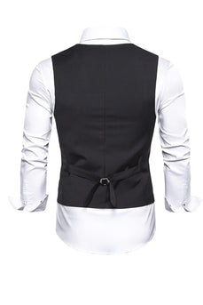 Black Men's Vest with Accessories Set