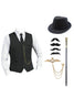 Load image into Gallery viewer, Black Men&#39;s Vest with Accessories Set