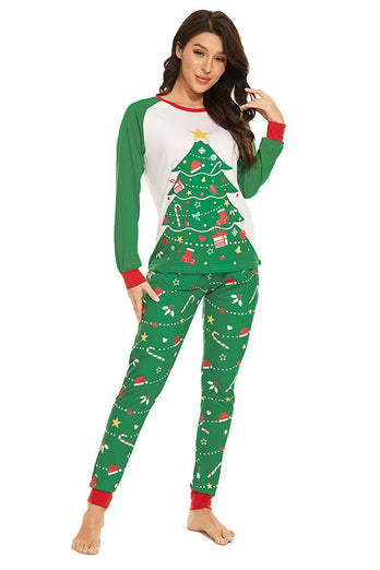 Green Christmas Tree Family Matching Pajama Set