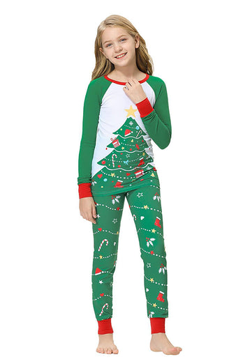 Green Christmas Tree Family Matching Pajama Set